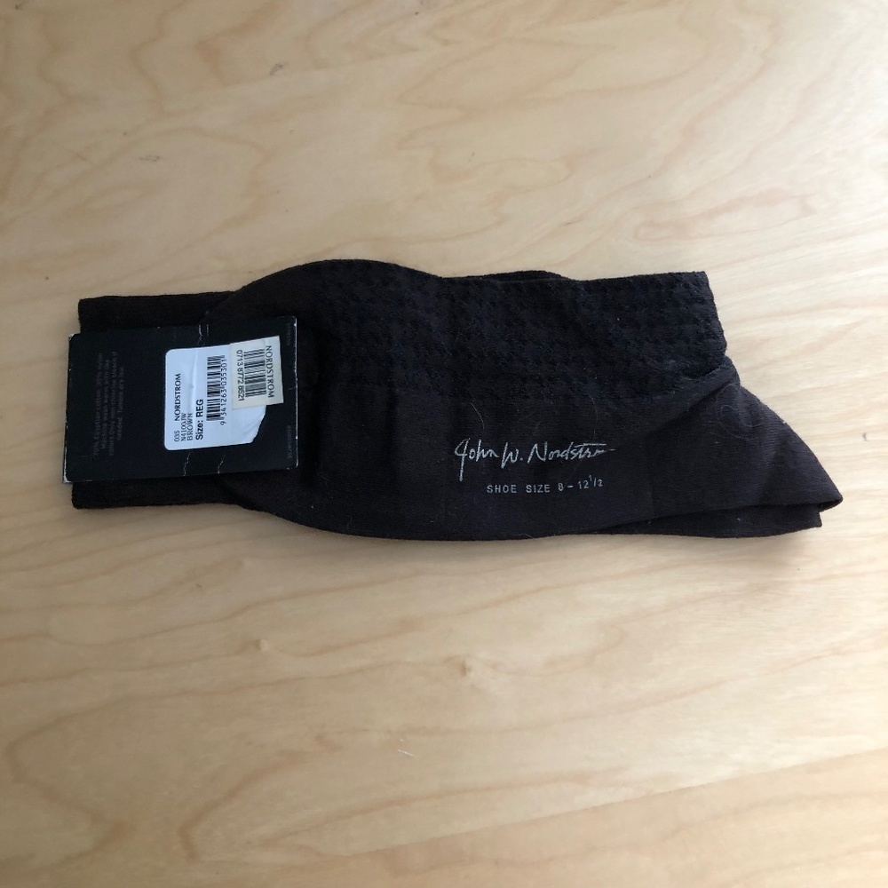 John W. Nordstrom Socks Men's One Size Brown Egyptian Cotton NWT's